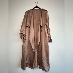 Pink Rose Silky Duster Jacket Size Large